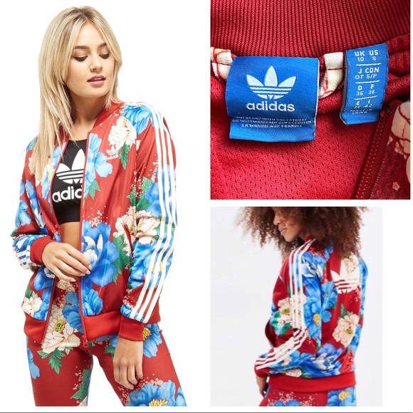 adidas Jackets & Blazers - *SOLD* Adidas chitas farm track jacket red floral